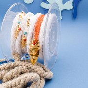 Pendentif crevette 23x10.5 mm - Doré à l'or fin x1