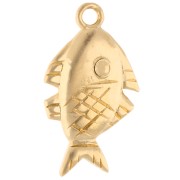 Pendentif poisson 23x13 mm - Doré à l'or fin x1|raw }}
