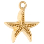 Pendentif étoile de mer 19x17 mm - Doré à l'or fin x1