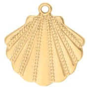Doré Or Fin - Or 24K - 999/1000 - Pendentif coquillage 23x21 mm - Doré à l'or fin x1 Pendentif coquillage 23x21 mm - Doré à l'or fin x1