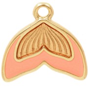 Breloque queue de sirene 16 mm avec résine époxy - Saumon x1