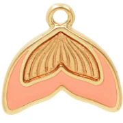 Breloque queue de sirene 16 mm avec résine époxy - Saumon x1