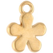 Breloque fleur 10.5 mm avec résine époxy - Doré à l'or fin - Lilas - Jaune x1