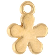 Breloque fleur 10.5 mm avec résine époxy - Doré à l'or fin - Blanc - Jaune x1