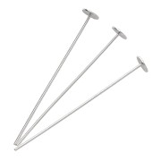 Clous tête plate 25x0.4 mm - tête du clou 3 mm - Argent 925 x10