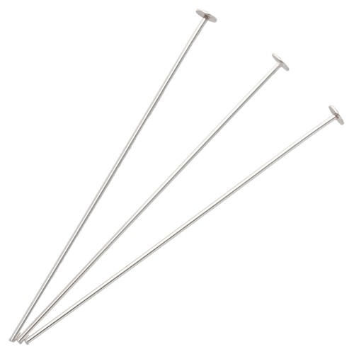 Clous tête plate 50x0.8 mm - tête du clou 3 mm - Argent 925 x6