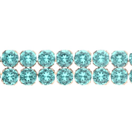 PureCrystal Crystal Mesh 40001 2 rangs 5.3 mm Reinvented Caribbean Green Doré x5cm
