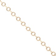 Chaîne maille Fantaisie cercle strié 3.15 mm - Plaqué Or 3 microns x20cm