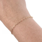 Chaîne maille Fantaisie cercle strié 3.15 mm - Plaqué Or 3 microns x20cm