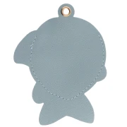 Pendentif poisson 10x7.5 cm pour bijou de sac - PU - Multi Bleu - Blanc x1