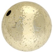 Perle ronde 18 mm effet froissé en acrylique métallisée CCB - Doré x1|raw }}