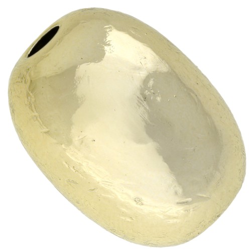 Perle olive 22x16 mm effet froissé en acrylique métallisée CCB - Doré x1