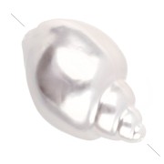 Perle coquillage 26x16 mm imitation perle eau douce - Blanc nacré x1|raw }}