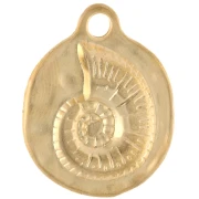Pendentif coquillage spirale 19 mm - Doré à l'or fin x1