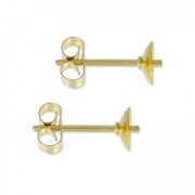 Clous d'oreilles pour rondes semi-percées 4 et 6 mm Gold Filled (or laminé) x2