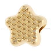 Perle étoile de mer 9 mm avec résine époxy  - Doré à l'or fin - Rouge x1