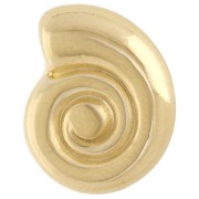 Poussoir double pour cordon 2 mm - coquillage - 13x15 mm - Doré à l'or fin x1|raw }}