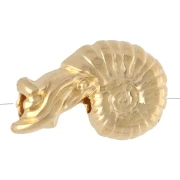 Perle coquillage - 12x8 mm -  Doré à l'or fin x1