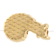 Perle coquillage - 12x8 mm -  Doré à l'or fin x1