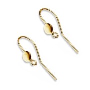Crochets d'oreilles 17 mm et disque 4,5 mm Argent 925 doré à l'or fin x2|raw }}