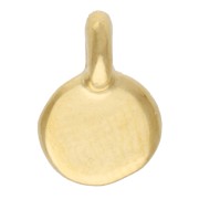 Breloque ronde irrégulière martelée 6 mm - Doré à l'or fin x5