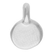 Breloque ronde irrégulière martelée 6 mm - Placage Argent fin vieilli x5