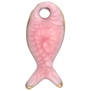 Mini breloque poisson 10x5 mm avec époxy - Acier Inoxydable 304 - Rose x1