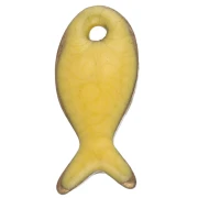 Mini breloque poisson 10x5 mm avec époxy - Acier Inoxydable 304 - Jaune x1