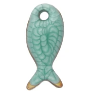 Mini breloque poisson 10x5 mm avec époxy - Acier Inoxydable 304 - Vert x1