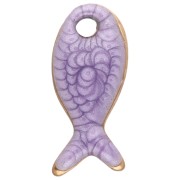 Mini breloque poisson 10x5 mm avec époxy - Acier Inoxydable 304 - Mauve x1|raw }}