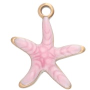 Breloque étoile de mer 12x11 mm avec époxy - Acier Inoxydable 304 - Rose x1|raw }}