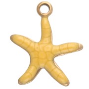Breloque étoile de mer 12x11 mm avec époxy - Acier Inoxydable 304 - Jaune x1|raw }}
