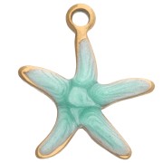 Breloque étoile de mer 12x11 mm avec époxy - Acier Inoxydable 304 - Vert x1|raw }}