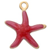 Breloque étoile de mer 12x11 mm avec époxy - Acier Inoxydable 304 - Rouge x1|raw }}