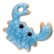 Mini breloque crabe 11.5x11 mm avec époxy - Acier inoxydable 304 Doré - Bleu x1|raw }}
