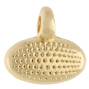 Mini breloque ovale 8x9 mm avec résine époxy - Doré à l'or fin - Violet x1