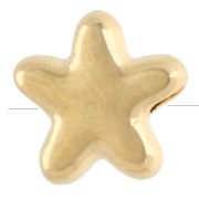 Perle étoile de mer 10 mm avec résine époxy - Doré à l'or fin - Rose pailleté x1