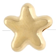 Perle étoile de mer 10 mm avec résine époxy - Doré à l'or fin - Bleu gris pailleté