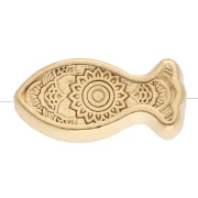Perle poisson rayé 7x15 mm avec résine époxy -  Doré à l'or fin Bleu Blanc x 1