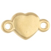 Intercalaire cœur 15x8.5mm résine époxy - Doré à l'or fin - Pailleté vert - Orange