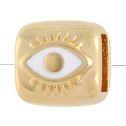 Poussoir rectangle œil 7.5x8 mm pour lacet 5 mm - Doré à l'or fin x 1