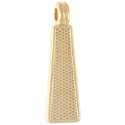 Pendentif trapèze 21.5x6 mm avec résine époxy - Doré à l'or fin - Vert x1