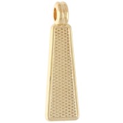 Pendentif trapèze 21.5x6 mm avec résine époxy - Doré à l'or fin - Orange x1