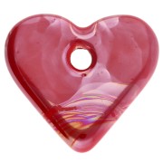 Pendentif cœur 21x23 mm en céramique - Marbré Rouge x1