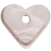 Pendentif cœur 21x23 mm en céramique - Marbré Ivoire x1