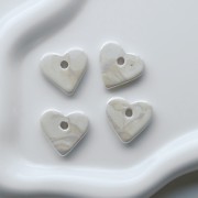 Pendentif cœur 21x23 mm en céramique - Marbré Ivoire x1