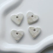 Pendentif cœur 21x23 mm en céramique - Marbré Ivoire x1