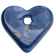 Pendentif cœur 21x23 mm en céramique - Marbré Bleu foncé x1