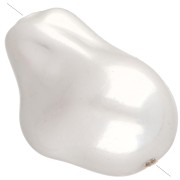 Perle goutte irrégulière 22x16 mm imitation perle d'eau douce - Blanc nacré x1|raw }}