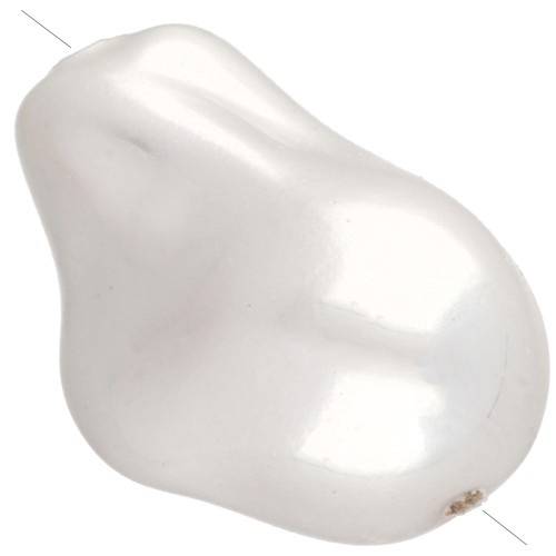 Perle goutte irrégulière 22x16 mm imitation perle d'eau douce - Blanc nacré x1